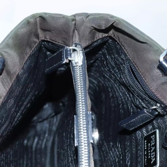 PRADA Hand Bag Nylon Khaki - Picture 6 of 16